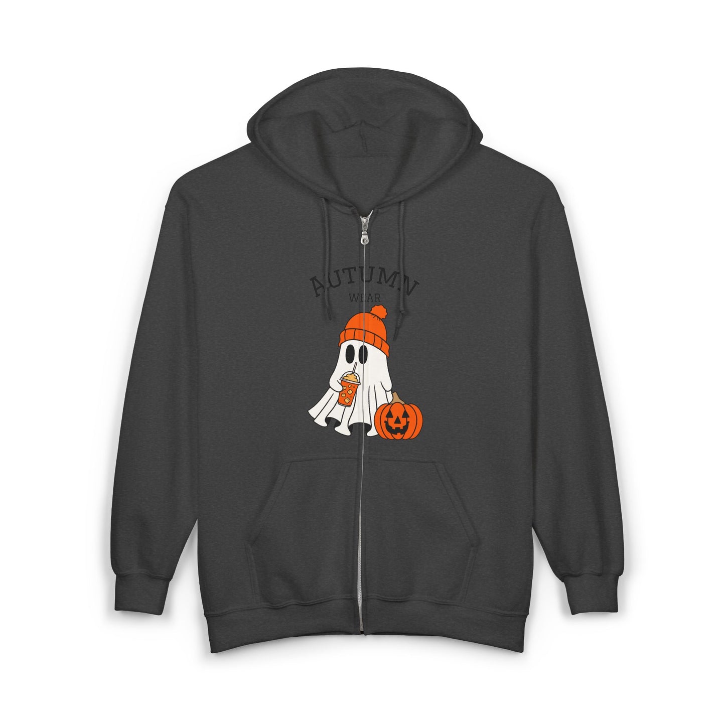 Cozy Autumnwear Ghost Zip Hoodie