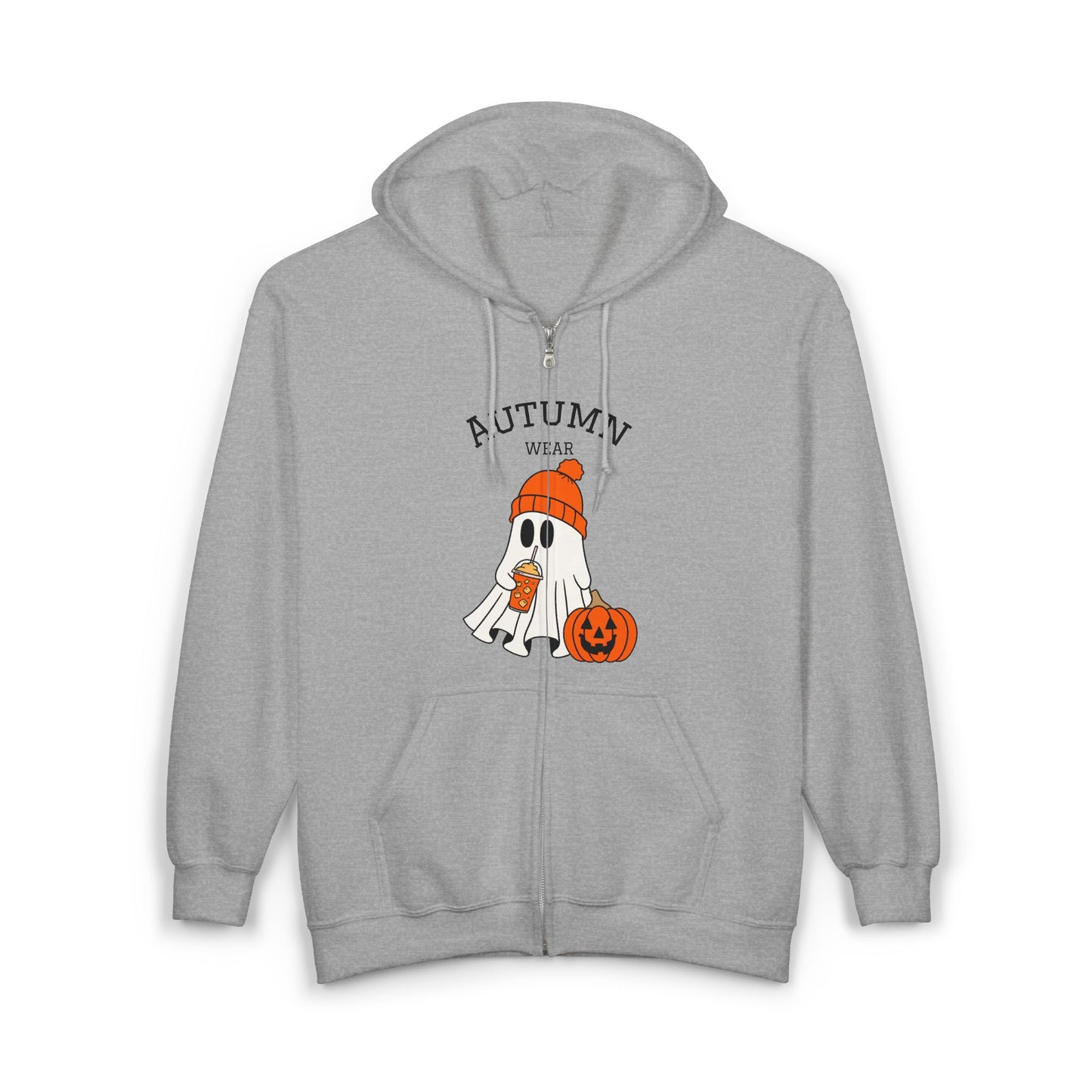 Cozy Autumnwear Ghost Zip Hoodie